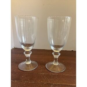 Set Of 2 Lenox Butlers Pantry Optic Ice Tea Glasses Handcrafted Romania 18oz